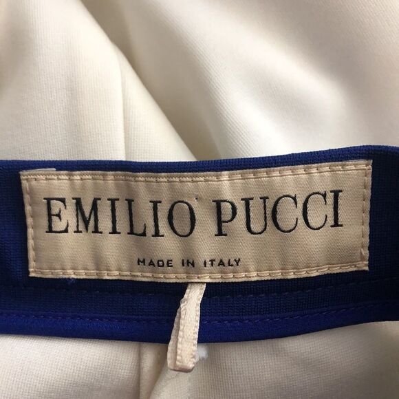 Emilio Pucci White w Blue Waist Pencil Skirt - Picture 5 of 5